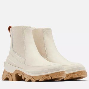 Sorel Brex Chelsea Leather Naturel Pull On Bootie Ankle Short Boots Shoes 8 NEW